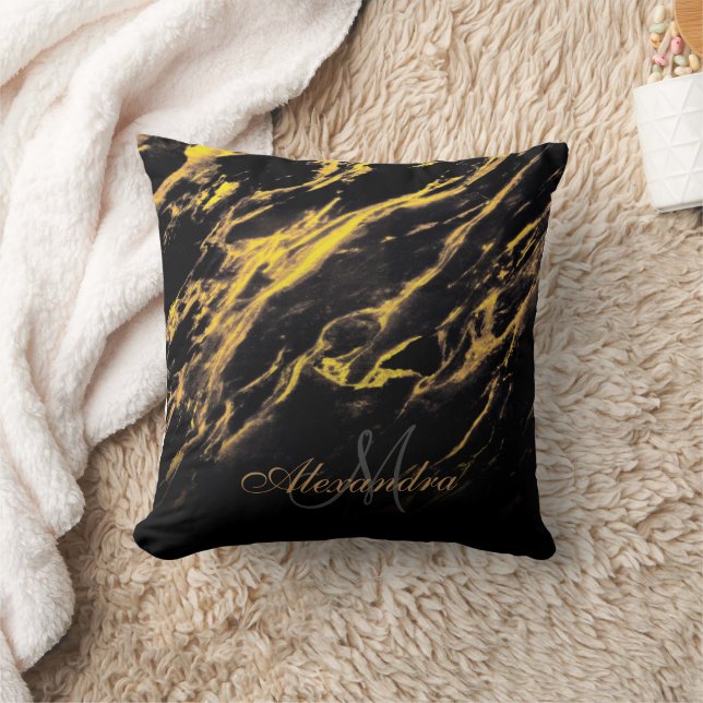 Cojín Decorativo Granito negro y dorado (Manta)