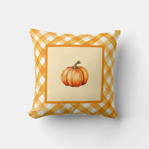 Cojín Decorativo Granja Calabaza Naranja Cuadro Acogedor Acento Oto