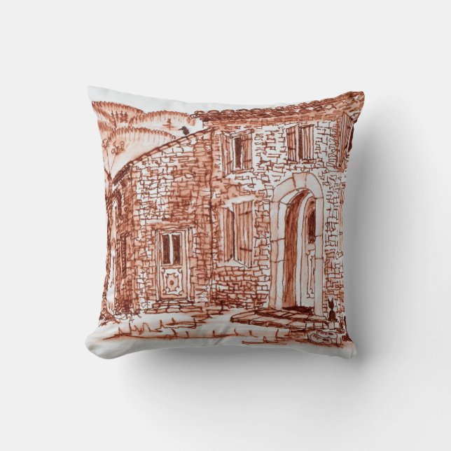 Cojín Decorativo Granja Cerca De Grasse| Provenza, Francia (Anverso)