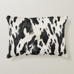 Cojín Decorativo Granja de Animales de Estampado de Vaca Blanco y N