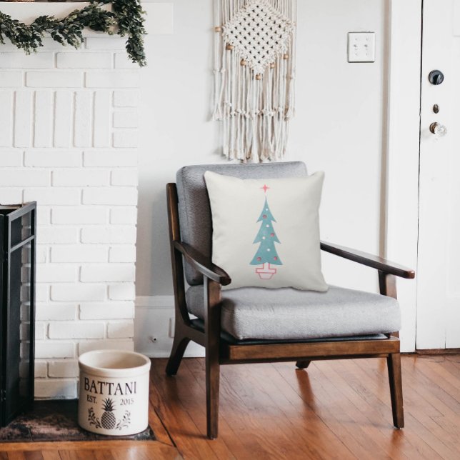 Cojín Decorativo Granja de árboles navideños de los años 50 (Subido por el creador)