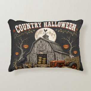 Cojín Decorativo Granja de calabaza de Halloween de Tractor de gran