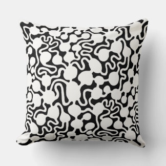 Cojín Decorativo Granja de hormiga perpetua v2 - Blanco sobre negro