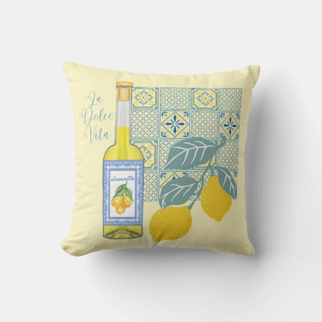 Cojín Decorativo Granja de limones retro (Anverso)