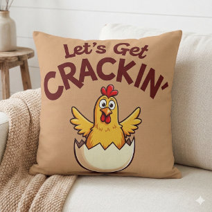 Cojín Decorativo Granja de Pollos Divertidos '¡Vamos a Romper!' Chi