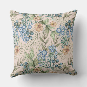 Cojín Decorativo Granja Floral Azul Rústica