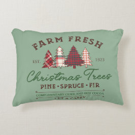 Cojín Decorativo Granja Fresca Árboles de Navidad nombre de familia