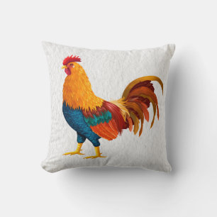 Cojín Decorativo Granja Granjero Pollo Verde Amarillo Blanco Gallo 