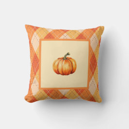 Cojín Decorativo Granja Naranja Calabaza Simple Acento de Otoño en 
