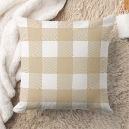 Cojín Decorativo Granja Rustic Neutral Tan Búfalo Plaid