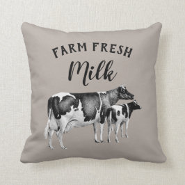 Cojín Decorativo Granja rústica de cría de leche fresca de vaca | T