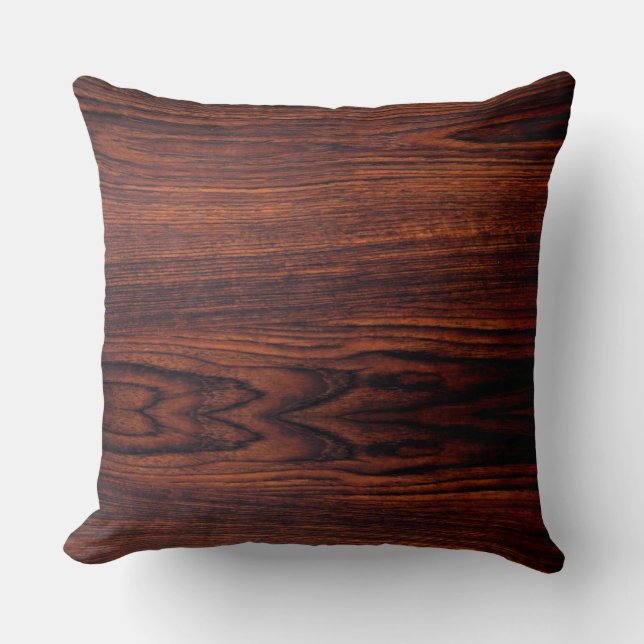Cojín Decorativo Grano de madera de Mahogany oscuro | patrón de mad (Anverso)