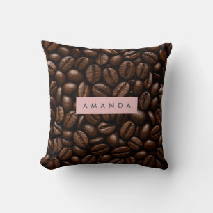 Cojín Decorativo Granos de Café Tostados Personalizados