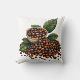 Cojín Decorativo Granos y Hojas de Café