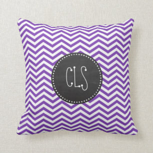 Cojín Decorativo Grape Purple Chevron Strips; Chalkboard look