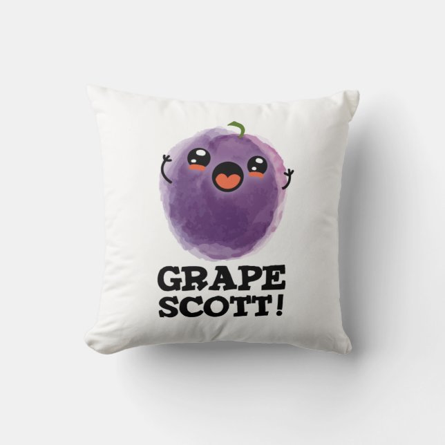 Cojín Decorativo Grape Scott Funny Fruit Grape Pun (Anverso)