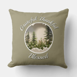 Cojín Decorativo "Grateful, Thankful, Blessed" Accent Throw Pillow