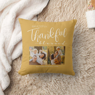 Cojín Decorativo Gratitud Agradecida Familia Bendita Foto Moderna