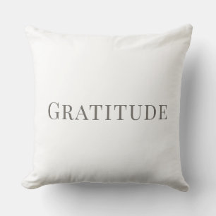 Cojín Decorativo Gratitud – Diseño de tipografía minimalista