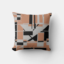 Cojín Decorativo Gray Black Terracotta Geometric Abstract Labyrinth