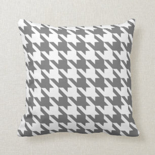 Cojín Decorativo Gray blanco Pied De Poule Houndstooth