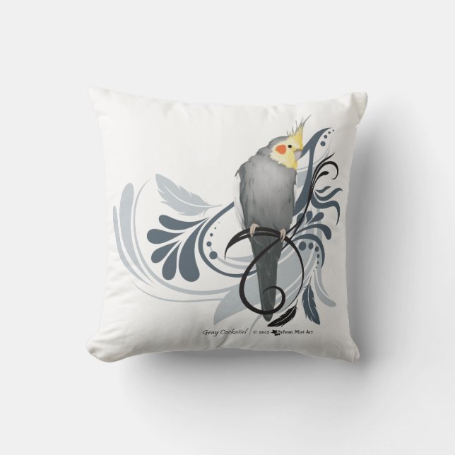 Cojín Decorativo Gray Cockatiel (Anverso)