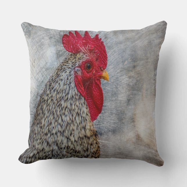 Cojín Decorativo Gray Country Rooster (Anverso)