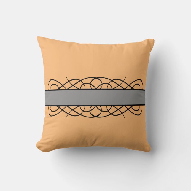 Cojín decorativo Gray Deco Flourish (Anverso)