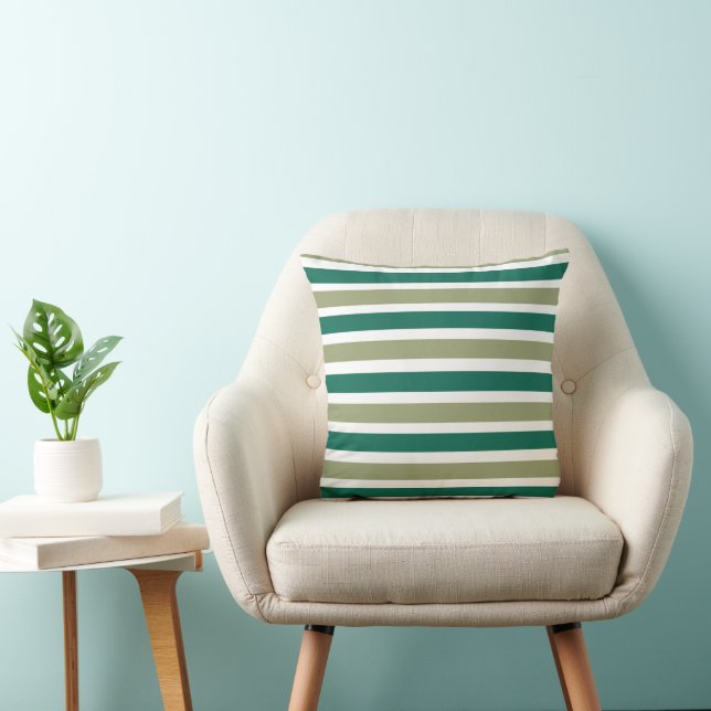 Cojín Decorativo Gray Green Stripes (Silla)