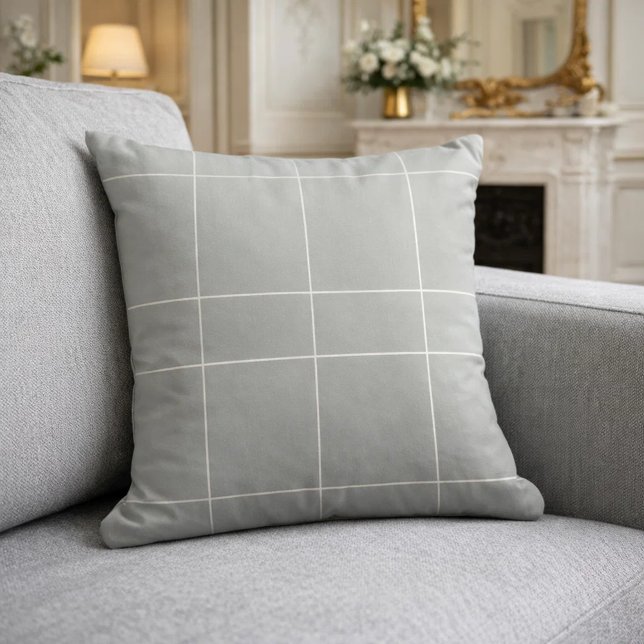 Cojín Decorativo Gray Ivory Neutrals Checked Modern (Subido por el creador)