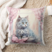 Gray Kitten Pink Bow