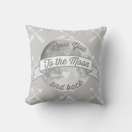 Cojín Decorativo Gray Love You to the Moon Arrow Pattern