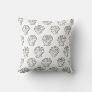 Cojín Decorativo Gray Seashell elegante patrón ininterrumpido