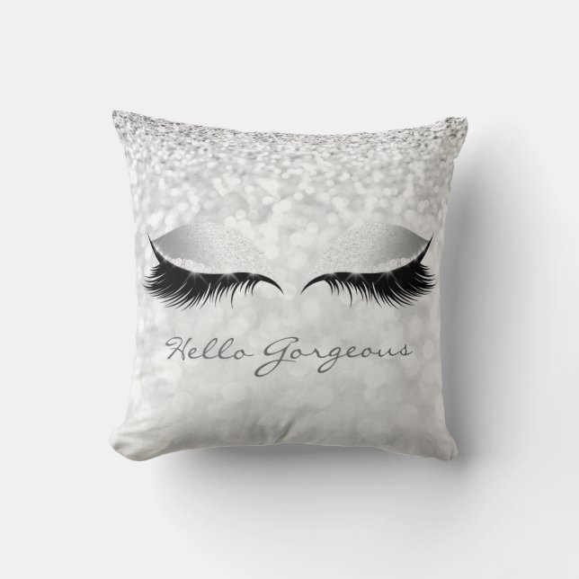 Cojín Decorativo Gray Silver Girly Makeup Albornoces (Anverso)