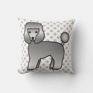 Cojín Decorativo Gray Toy Poodle Cute Cartojo Perro