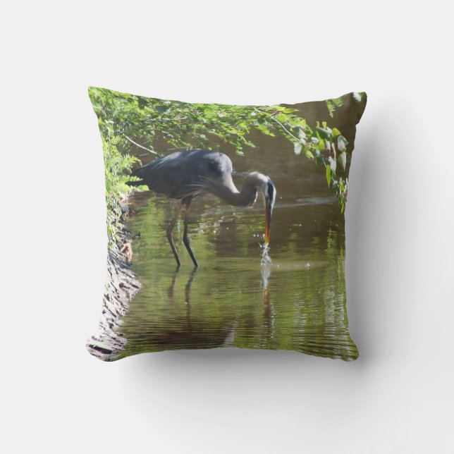 Cojín decorativo Great Blue Heron de 2 lados (Anverso)