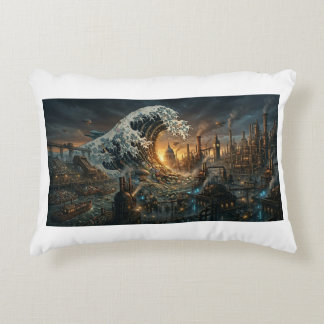 Cojín Decorativo Great Wave of Plastic Trash - Steampunk Cushion