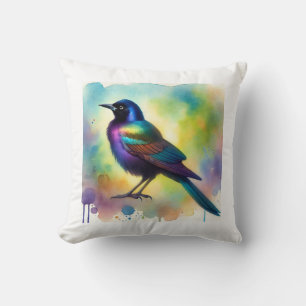 Cojín Decorativo Greattailed Grackle 290824AREF109 - Watercolor