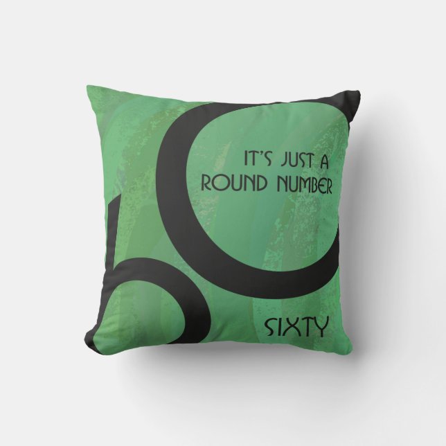 Cojín Decorativo Green 60 Decade Birthday (Anverso)