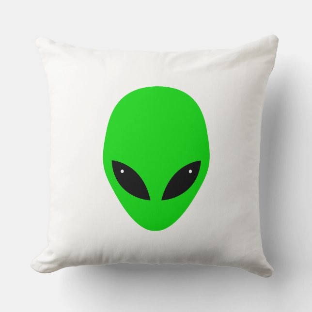 Cojín Decorativo Green Alien Head (Anverso)