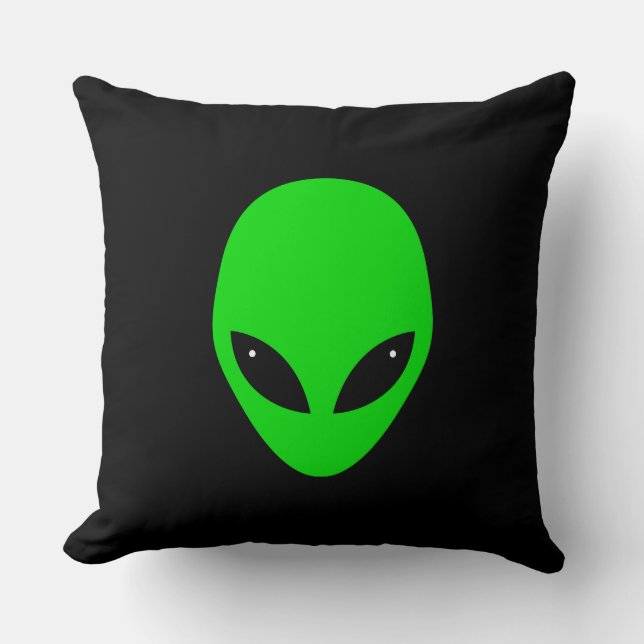 Cojín Decorativo Green Alien Head (Anverso)