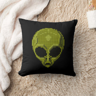 Cojín Decorativo Green Alien Head