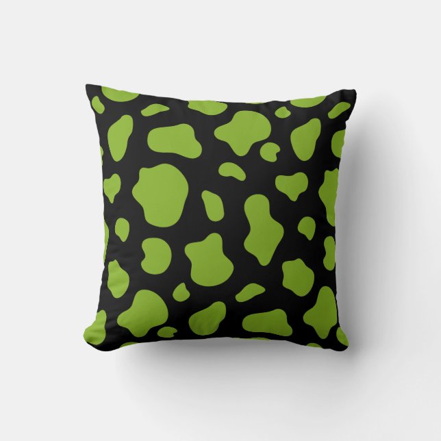 Cojín Decorativo Green and black Cow Print Decorative Pillow (Anverso)