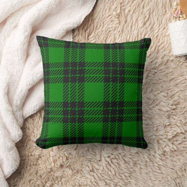 Cojín Decorativo Green and Black Tartan Plaid Pattern (Manta)