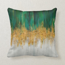 Cojín Decorativo Green and gold motion abstract
