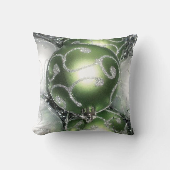 Cojín decorativo "Green and Silver Sparkle" (Anverso)