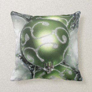 Cojín decorativo "Green and Silver Sparkle"