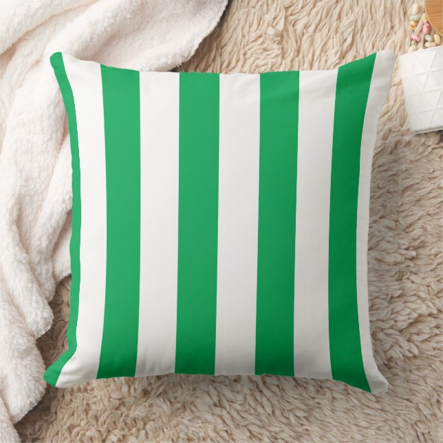 Cojín Decorativo Green and White Cabana Stripes  (Manta)