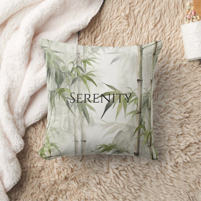 Cojín Decorativo Green Bamboo Flowers Serenity (Manta)