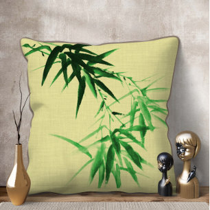 Cojín Decorativo Green Bamboo Twig